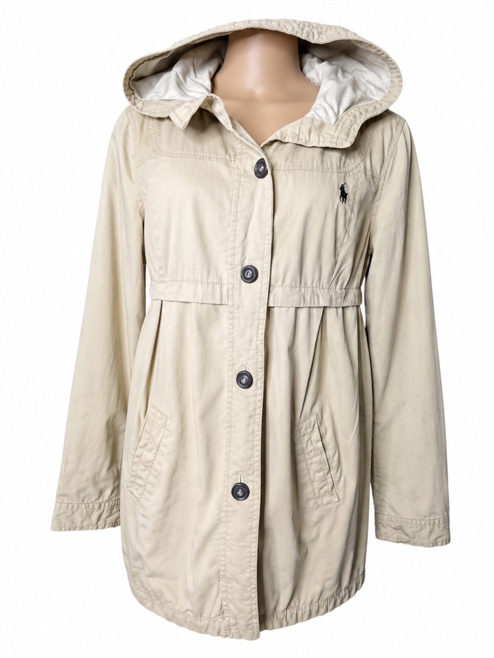 Abercrombie & Fitch Womens  Beige Hooded Utility Anorak Jacket Coat